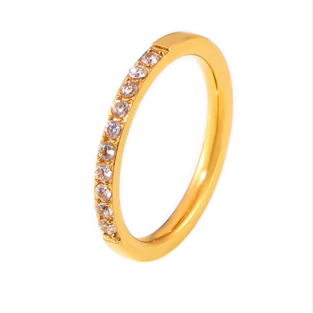 Classic Minimalist Thin Cubic Zirconia Ring