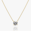 Crystal Solitaire 1.5 Carat Cubic Zirconia Dainty Necklace