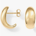 Yellow Gold Dome Huggie Hoop Earrings